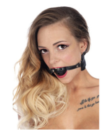 Harnais bâillon à boule percée et menottes - CC570104